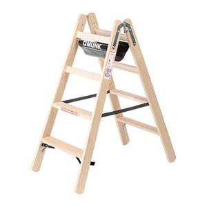 MUNK Stehleiter beidseitig 33808 natur 2x 4 Sprossen, H: 124,0 cm