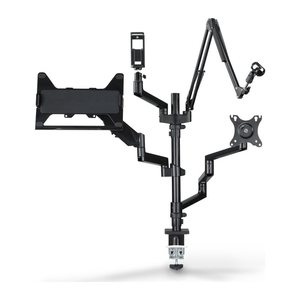 hama Monitor-Halterung 00004663 schwarz für 2 Monitore, Tischklemme