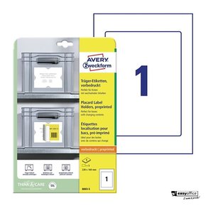 AVERY Zweckform Träger-Etiketten  8003-5 weiß 160,0 x 220,0 mm, 5 Blatt