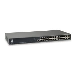 LevelOne PoE Switch 24xGE PoE/+ TURING 370W 19" Managed L3