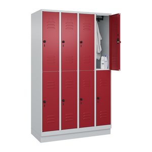 CP Spind Classic PLUS lichtgrau, rubinrot 080320-40 S10001, 8 Schließfächer 120,0 x 50,0 x 195,0 cm