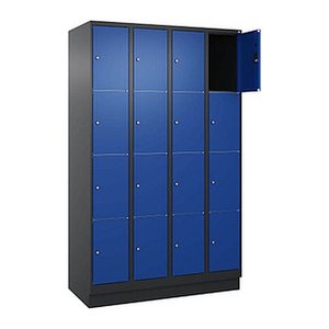 CP Schließfachschrank Classic PLUS enzianblau, schwarzgrau 080020-404 S10034, 16 Schließfächer 120,0 x 50,0 x 185,0 cm