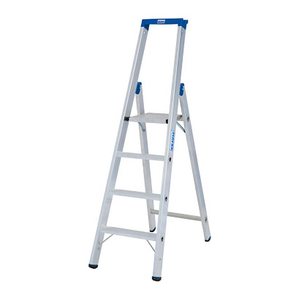 KRAUSE Stehleiter einseitig STABILO silber 4 Stufen, H: 175,0 cm