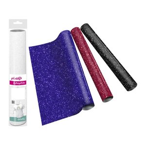 plottiX GlitterFlex Bügelfolie blau Effekt-Folie 32,0 x 50,0 cm,  1 Rolle