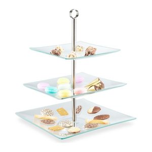 relaxdays Etagere transparent/silber Höhe: 40,0 cm, 1 St.
