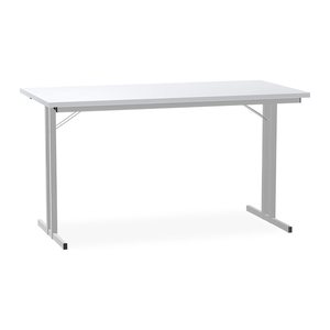 Klapptisch mit T-Fuß – Gestell in Lichtgrau (1400 x 700 x 750 mm, Platte Grau, Gestell RAL 7035)