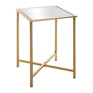 HAKU Möbel Beistelltisch rechteckig Spiegel gold 39,0 x 39,0 x 53,0 cm, 1 St.