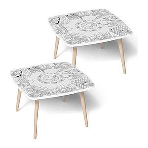 PAPERFLOW Kids Monument Maltische quadratisch Spanplatte weiß 60,0 x 60,0 x 40,0 cm, 2 St.