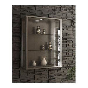 VCM my home Udina Hängevitrine silber 2 Fachböden