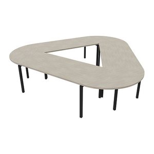 Quadrifoglio Konferenztisch Idea+ beton Trapezform, Vierkantrohr grau, 320,0 x 298,0 x 74,0 cm