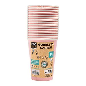 PROnappe Einweg-Kaffeebecher pink 200,0 ml, 15 St.