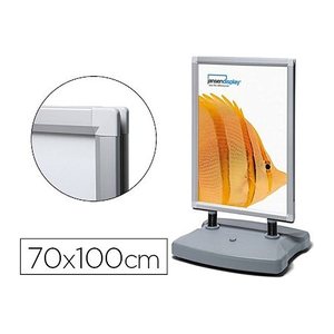 Showdown® Displays Kundenstopper Windtalker silber DIN B1 2 Fächer 83,5 x 83,5 x 130,8 cm, 1 St.
