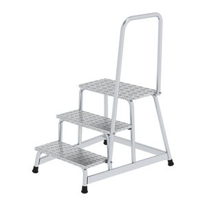 MUNK Montagetritt mit Handlauf 50043 silber 3 Stufen, H: 60,0 cm