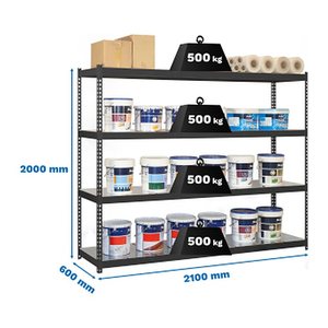 Simonrack Schwerlast-Weitspannregal SIMONFORTE 8425437101687 anthrazit 210,0 x 60,0 x 200,0 cm