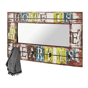 HAKU Möbel Wandgarderobe 89992 Schriftzug Holz 4 Haken 80,0 x 52,0 cm, 1 St.