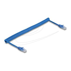 DELOCK RJ45 Spiralkabel Stecker zu Stecker Cat.6 UTP 0,8 m