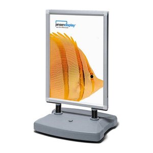 Showdown® Displays Kundenstopper Windtalker silber DIN B2 2 Fächer 63,5 x 59,0 x 98,2 cm, 1 St.