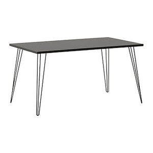 MÖBELPARTNER Fynn Schreibtisch basaltgrau rechteckig, 4-Fuß-Gestell schwarz 140,0 x 80,0 cm