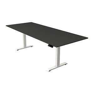 Kerkmann Move 4 elektrisch höhenverstellbarer Schreibtisch anthrazit rechteckig, T-Fuß-Gestell weiß 250,0 x 100,0 cm