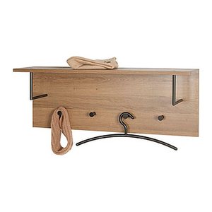 HAKU Möbel Wandgarderobe 37147 eiche Holz 4 Haken 80,0 x 30,0 cm, 1 St.