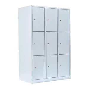 LÜLLMANN Schließfachschrank lichtgrau 523330, 9 Schließfächer 118,5 x 50,0 x 180,0 cm