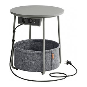 VASAGLE Beistelltisch rund Spanplatte grau 45,0 x 45,0 x 50,0 cm, 1 St.