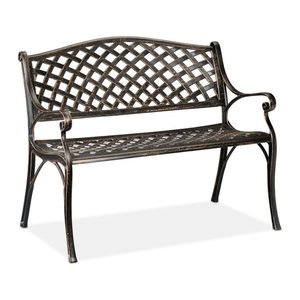 relaxdays Gartenbank 10030987_0 schwarz/bronze Metall 102,0 cm