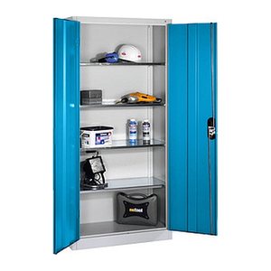 CP Stahlschrank 08920-00 S10096 lichtblau, lichtgrau 4 Fachböden 93,0 x 40,0 x 195,0 cm, aufgebaut, 1 St.