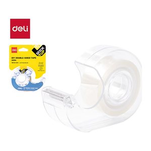 DELI Klebeband inkl. Abroller 18mmx6m doppelseitig weiß