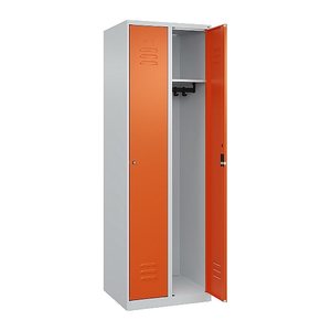 CP Spind Classic Plus reinorange, lichtgrau 080000-20 S10032, 2 Schließfächer 60,0 x 50,0 x 185,0 cm