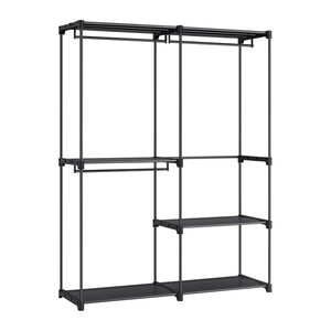 SONGMICS Kleiderschrank, RYG025B02 schwarz 138,0 x 43,0 x 182,0 cm, 1 St.