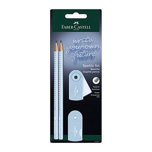 FABER-CASTELL Grip Sparkle Bleistift-Set B sky blue, 1 Set