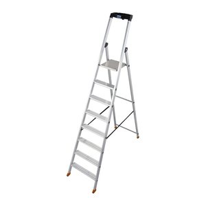 KRAUSE Stehleiter einseitig MONTO Solido silber 8 Stufen, H: 255,0 cm