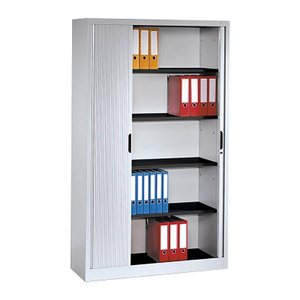 CP Omnispace Rollladenschrank silber 4 Fachböden 100,0 x 42,0 x 198,0 cm