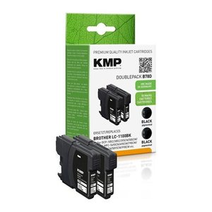 KMP B78D schwarz Druckerpatronen kompatibel zu brother LC-1100BK, 2er-Set