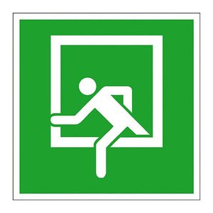 SafetyMarking® Rettungszeichen-Aufkleber "Notausstieg" quadratisch 15,0 x 15,0 cm, 1 St.