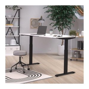 GERMANIA JET höhenverstellbarer Schreibtisch grafit rechteckig, T-Fuß-Gestell weiß 160,0 x 80,0 cm