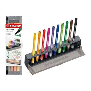 STABILO Pen 68 Filzstifte farbsortiert, 10 St.