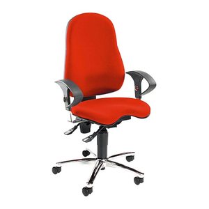 Topstar Bürostuhl Sitness® 10, SI59UG21 Stoff rot, Gestell chrom