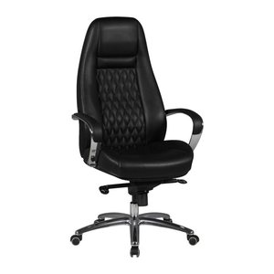 AMSTYLE Chefsessel, SPM1.298 Leder schwarz, Gestell silber