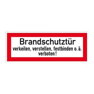 SafetyMarking® Brandschutzaufkleber "Brandschutztür verkeilen, verstellen, festbinden,o.ä. verboten!" rechteckig 29,7 x 10,5 cm, 1 St.