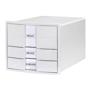 HAN Schubladenbox IMPULS  weiß 1017-12D, DIN A4 mit 3 Schubladen, 1 St.