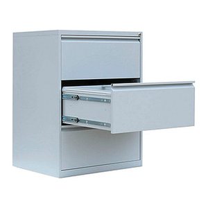 LÜLLMANN Hängeregistraturschrank lichtgrau 3 Schubladen 76,0 x 62,0 x 101,2 cm, 1 St.
