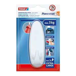 tesa Powerstrips XL Oval Klebehaken für max. 3,0 kg, 28,7 x 38,8 mm, 1 St.