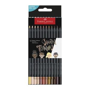 FABER-CASTELL Black Edition Skin Tones Buntstifte farbsortiert, 12 St.
