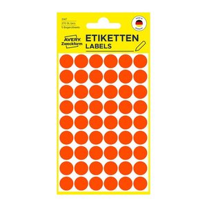 AVERY Zweckform Klebepunkte 3147 leuchtrot Ø 12,0 mm, 270 St.