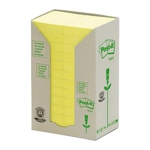 Post-it® Recycling Notes Haftnotizen 653-1T gelb, 24 Blöcke
