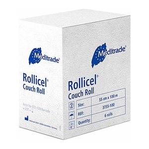 Meditrade® Ärztekrepp ROLLICEL® 2-lagig weiß 55,0 cm x 100,0 m, 6 Rollen