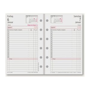 CHRONOPLAN Kalendereinlage 2026 Tagesplan Mini (7,9 x 12,5 cm)