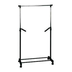 HAKU Möbel Rollgarderobe 44534 schwarz Metall 81,0 x 100,0-177,0 cm, 1 St.